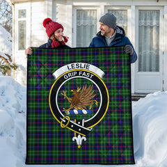 Leslie Hunting Tartan Crest Quilt
