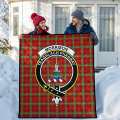 Morrison Red Modern Tartan Crest Quilt