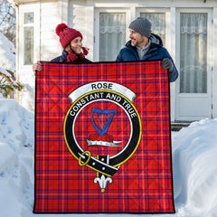 Rose Modern Tartan Crest Quilt