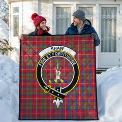 Shaw Red Modern Tartan Crest Quilt