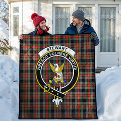 Stewart Black Tartan Crest Quilt