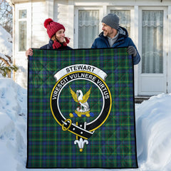 Stewart Hunting Modern Tartan Crest Quilt