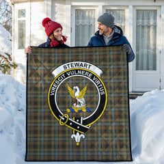 Stewart Hunting Weathered Tartan Crest Quilt