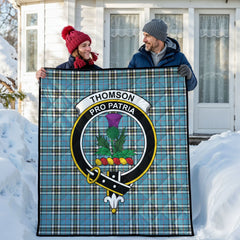Thomson Blue Tartan Crest Quilt