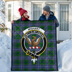Wishart Hunting Tartan Crest Quilt