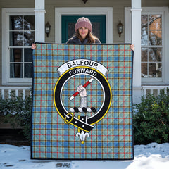 Balfour Blue Tartan Crest Quilt