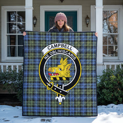 Campbell Faded Tartan Crest Quilt