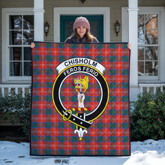 Chisholm Ancient Tartan Crest Quilt