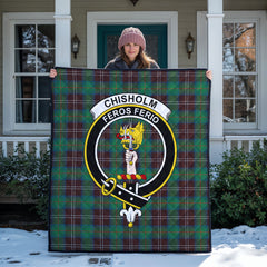 Chisholm Hunting Ancient Tartan Crest Quilt