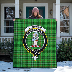 Clephan (or Clephane) Tartan Crest Quilt