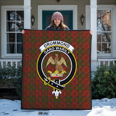 Drummond Clan Tartan Crest Quilt