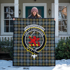 Farquharson Weathered Tartan Crest Quilt