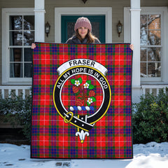 Fraser Tartan Crest Quilt