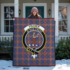 Fraser (of Lovat) Hunting Modern Tartan Crest Quilt