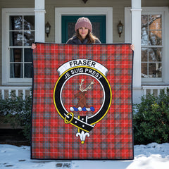 Fraser (of Lovat) Weathered Tartan Crest Quilt