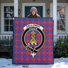 Galloway Red Tartan Crest Quilt