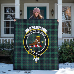 MacAuley Hunting Ancient Tartan Crest Quilt