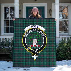 Ross Hunting Modern Tartan Crest Quilt
