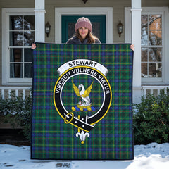 Stewart Hunting Modern Tartan Crest Quilt