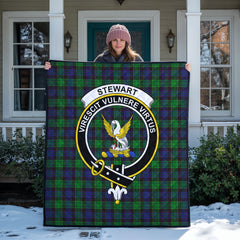Stewart Old Modern Tartan Crest Quilt