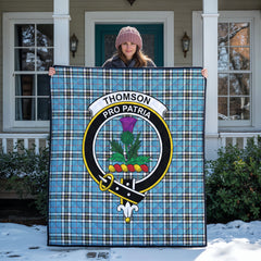 Thomson Blue Tartan Crest Quilt