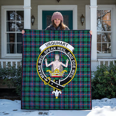 Urquhart Broad Red Ancient Tartan Crest Quilt