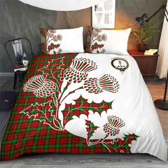 Auchinleck Of Affleck Tartan Crest Bedding Set - Thistle Style