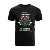 Stirling (of Keir) Tartan Crest T-shirt - I'm not yelling style
