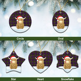 MacBrayne Tartan Christmas Ceramic Ornament - Highland Cows Style