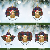 MacDuff Hunting Modern Tartan Christmas Ceramic Ornament - Highland Cows Style