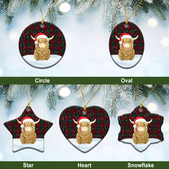 McCarthy Tartan Christmas Ceramic Ornament - Highland Cows Style