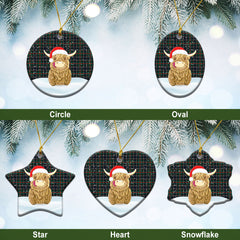 McFadyen Modern Tartan Christmas Ceramic Ornament - Highland Cows Style