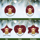 McGowan Tartan Christmas Ceramic Ornament - Highland Cows Style