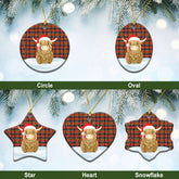 Nicolson Ancient Tartan Christmas Ceramic Ornament - Highland Cows Style