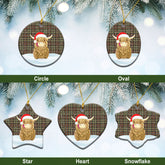 Scott Green Weathered Tartan Christmas Ceramic Ornament - Highland Cows Style