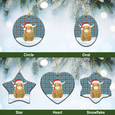 Thomson Blue Tartan Christmas Ceramic Ornament - Highland Cows Style