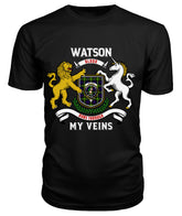 Watson Modern Tartan Crest 2D T-shirt - Blood Runs Through My Veins Style