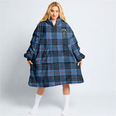 MacKay Blue Tartan Hoodie Blanket
