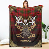 McDougall Tartan Crest Premium Blanket - Celtic Stag style