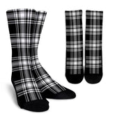 Menzies Black & White Modern Tartan Crew Socks