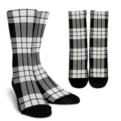 MacFarlane Black & White Ancient Tartan Crew Socks