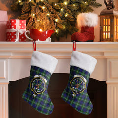 Forbes Modern Tartan Crest Christmas Stocking