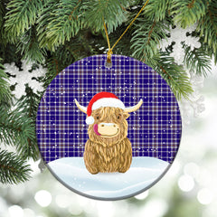 Ochterlony Tartan Christmas Ceramic Ornament - Highland Cows Style