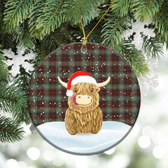 Scott Brown Ancient Tartan Christmas Ceramic Ornament - Highland Cows Style