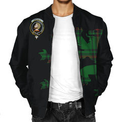 Kirkaldy (of Grange) Tartan Bomber Jacket Lion & Thistle