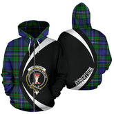 Robertson Hunting Modern Tartan Crest Zipper Hoodie - Circle Style