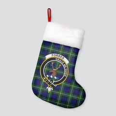 Forbes Modern Tartan Crest Christmas Stocking