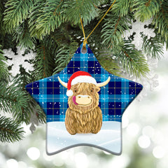 McKerrell Tartan Christmas Ceramic Ornament - Highland Cows Style