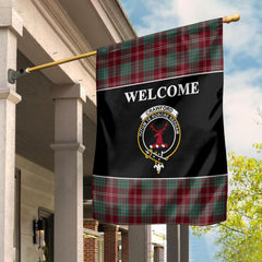 Crawford Tartan Crest Black Garden Flag