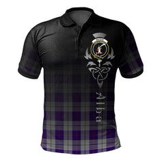 MacRae Dress Purple Tartan Polo Shirt - Alba Celtic Style